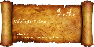Végh Alberta névjegykártya